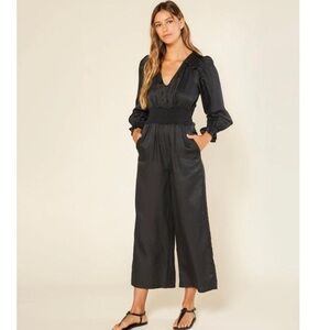 Outerknowm City Lights Jumpsuit Smocked Waist Cropped Lightweight Small